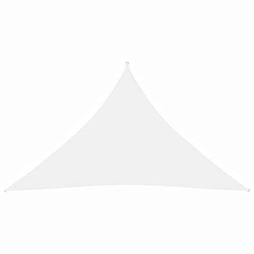 Homgoday Tenda a vela triangolare in tessuto Oxford bianco, 2,5 x 2,5 x 3,5 m, tenda da sole per terrazze, per balcone, finestra, resistente ai raggi UV, per giardino, terrazza e finestre