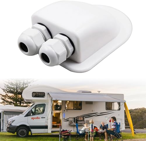 Doukesh Pssacavo per Tetto 2/1 Cable Entry,ABS Passacavo Solare Impermeabile,Doppio Pressacavo Solare Ingresso Cavo per Cavo 5-12 mm per Impianto Solare,Tetti,Yacht,Barca,Camper