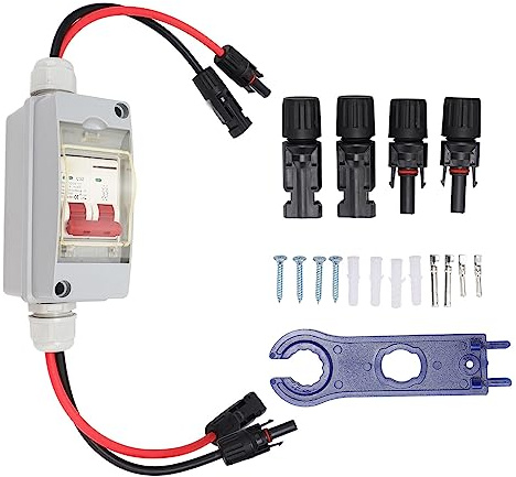 Disjoncteur MCB 2P DC 500 V 32 A, Interrupteur de Déconnexion, Protection contre les Surtensions, Plug and Play, pour Système connecté au Réseau de Panneaux Solaires (Avec câble