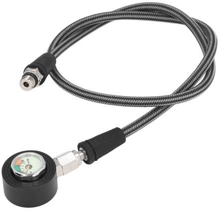 Fydun Tauch-Manometer, Leuchtendes Tauch-Manometer mit Hochdruckschlauch für Atemregler, Unterwasser-Tauchausrüstung, Applied Family (80cm)