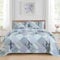 WONGS BEDDING Tagesdecke 220x240 Lavendel Patchwork Bettüberwurf Gesteppt Bedspreads Blumen Muster Steppdecke Mikrofaser kariertem Tagesdecke mit 2 Kissenbezug 48x75