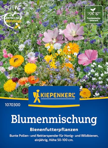 Kiepenkerl Blumensamen-Mischung Bienenfutterpflanzen 1070300, Blumensaat | Blumensamen für bunte Pollen- und Nektarspender, Wuchshöhe 50-100 cm, einjährig, bienenfreundlich