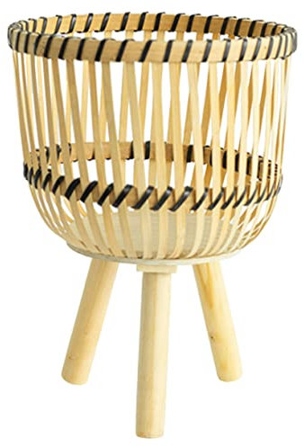 CAXUSD Gewebter Blumentopf Aus Blumentopfständer Für Innenbereich Pflanzen-Halter Mit Stroh-Material Robust Und Bruchfest Für Garten Und Wohnzimmer