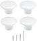 MayGreeny 4 Pcs Cupboard Handles Round Ceramic Kitchen Door Handles Small Vintage Drawer Knobs Cupboard Dresser Wardrobe Bathroom Cabinet Furniture Door Knobs Pull Handles 32mm 4 Sizes Screws, White