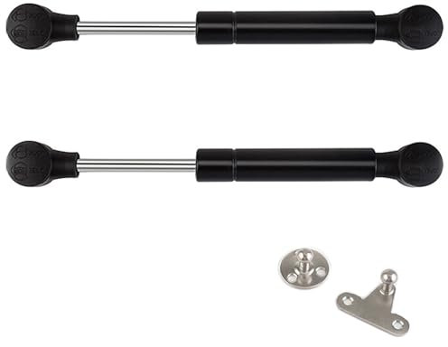 2 Pack Gas Strut Lift Support, 80N Black Gas Spring Hinge Soft Close Lid Support Flap Door Air Support Rod for Cabinet, Toy Box, Storage Chest (6 Inch)