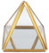 Tuesoa BoîTe à en Verre BoîTe DéCorative GéOméTrique DoréE Porte-Bagues Pyramide en Verre GéOméTrique pour Cadeau d'anniversaire de Mariage S