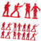 Kisangel 100 Stück Feuerwehrmann-Ornamente Feuerwehr Kuchen Topper Feuerwehrmann-sammelfiguren Feuerwehrmann-actionfiguren Feuerwehrmann-puppenfiguren Feuerwehrmodell Rot Plastik