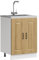 Homgoday Mueble bajo para Fregadero Kalmar Roble Artesanal 60x46x81,5 cm Mueble bajo de Cocina Módulos de Cocina sin encimera Mueble de Lavabo