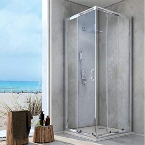 1 côté pour douche angulaire cristal ligne essentielle 68 – 70 cm, verre chromé. Gris