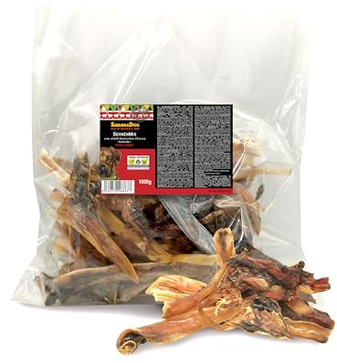 SavannaDog Sehnen Mix 1000 g vom südafrikanischen Strauß - Natürliche Kausnacks getreidefrei & hypoallergen. Hunde-Kauartikel-Mix für kleine Hunde und futtersensible Tiere