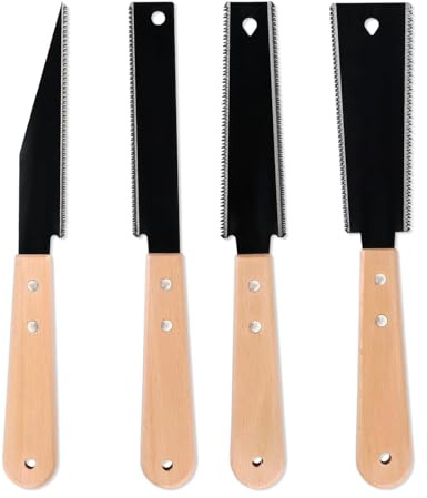 4PCS Japanese Saw, Temple Tool for Woodworking Black Flush Cut Saw Joinery Tools with Blade for Trimming Pruning Woodworking Tool