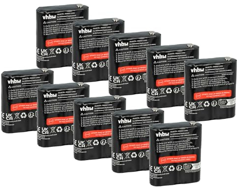 vhbw 10x Akku Ersatz für Motorola FRS-4002A, HKNW4002A, HKNN4002B, HKNN4002A, 56315, 4002A für Funkgerät, Walkie Talkie (1300 mAh, 3,6 V, NiMH)
