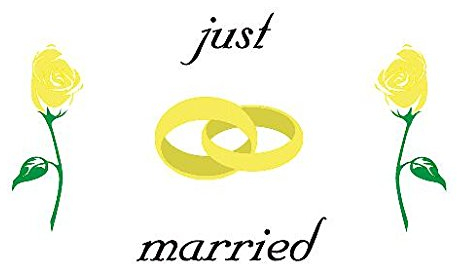 UB Fahne/Flagge Just Married Heiraten Hochzeitsfahne 90 cm x 150 cm Neuware!