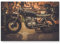 Paul Sinus Art Leinwandbilder | Bilder Leinwand 120x80cm Cafe Racer Motorrad in Garage