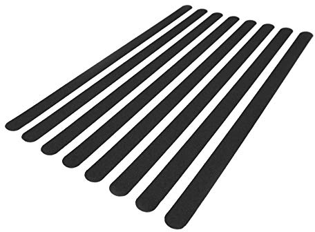 AnTina TAPES® Anti-Rutsch-Streifen für Treppen und Stufen, selbstklebende Aufkleber Alternative zum Treppenteppich, 30x640 mm, 8 Stück (Schwarz)