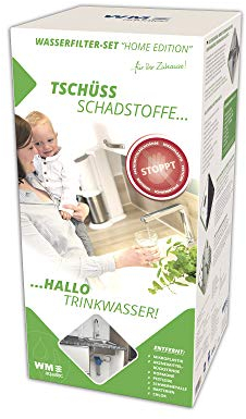 WM aquatec – Wasserfilter Set Home Edition für Wasserhahn mit Aktivkohleblock + Sterilfiltration – reduziert Mikroplastik, Chlor, Pestizide, Schwermetalle & entfernt Krankheitserreger zu 99,9999%
