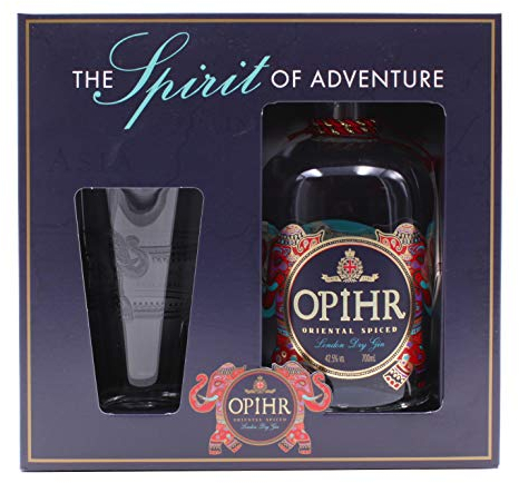 Opihr Oriental Spiced London Dry Gin 0,7L (42,5% Vol.) avec coffret cadeau et verre