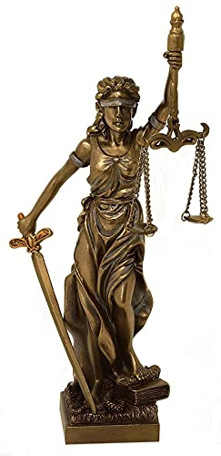 MystiCalls by Mayer Chess Dekofigur bronziert - Modell Justitia 20 cm - Bronzefigur Figur Deko Wohndeko Statue