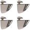 4 Pièces Support d'Étagère en Verre Réglable, Support d'Étagère en Verre, Support Mural pour Étagère en Verre, Convient pour Vitrine, Ouverture et Fermeture en Verre(Argent)
