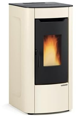 Sabry - Stufa a Pellet 7 kW Ventilata Serbatoio 23 Kg, Avorio
