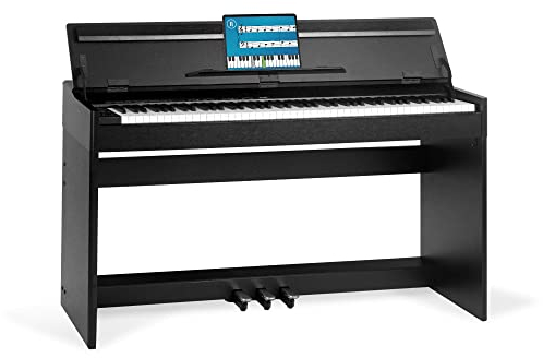 McGrey DP-18 SM E-Piano - 88 gewichtete Tasten mit Hammermechanik und Anschlagdynamik - 128 Klänge - Dual- und Split-Funktion - Tastaturabdeckung - 3 Pedale - Schwarz matt