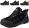 SUADEX Sicherheitsschuhe Arbeitsschuhe Herren Damen Leicht Arbeitsschutzschuhe Stahlkappenschuhe Atmungsaktiv mit Stahlkappe, Schwarz 41 EU