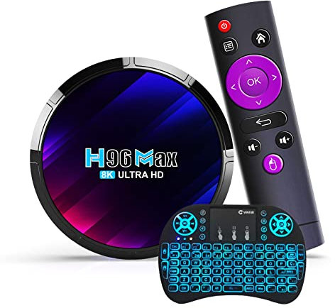 TV Box, H96 MAX Android 13.0 Smart Box 4GB RAM 64GB Emmc RK3528 Quad-Core 64Bit Arm Corter-A53 CPU Mali G31 MP2 GPU 8K Salida BT5.0 2.4Ghz/5Ghz WiFi 100M LAN Enternet,4gb+64gb