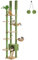 PEQULTI Tall Cat Tree, Floor to Ceiling Cat Tree Tower Adjustable [90.5''-100.4''=230-252CM] with Cat Condo, Cat Hammock and Scratching Post, Climbing Tree for Indoor Large Cats, Green