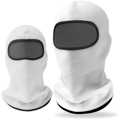 LONGKING 1 Stücke Sturmhauben,Skimaske,Balaclava für Damen und Herren,Weiß-Verdickte Version
