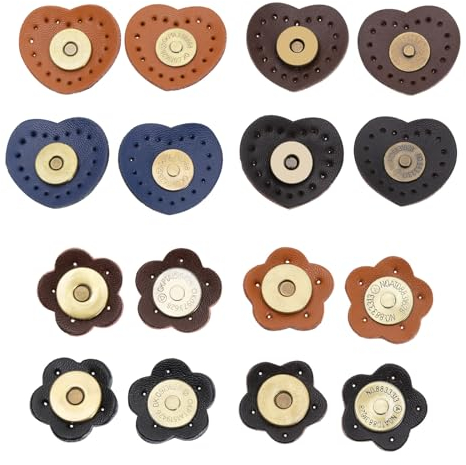 eMagTech 8 Stück Magnetische Druckknöpfe aus Kunstleder für Geldbörsen Magnetische Schnalle Magnetischer Handtaschenverschluss PU-Leder Geldbörsen Druckknöpfe Zubehör für die DIY-Herstellung