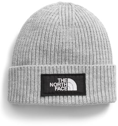 THE North FACE TNF-Beanie mit Box-Logo und umgeschlagenem Rand, Grau (Light Grey Heather/30 Year Him), Einheitsgröße, kurz
