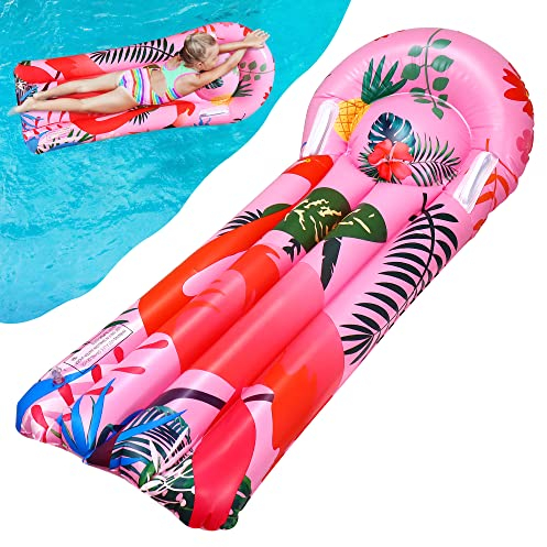 Upgraded Inflatables Swimming Pool Float Pool Lounger Float Mat for Kids Flamingo Pool Floating Hammock, Swimming Pool Air Mattress Beach Party Swimming Floaty Bed Water Sofa for Hawaii Water Play
