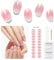 DUKASOU Semi-Cured Gel Nail Strips, 22 Pieces Real Nail Polish Stickers, Gel Nail Stickers, Decals, Long-Lasting Nail Polish Strips for Women and Girls(Pale Pink)