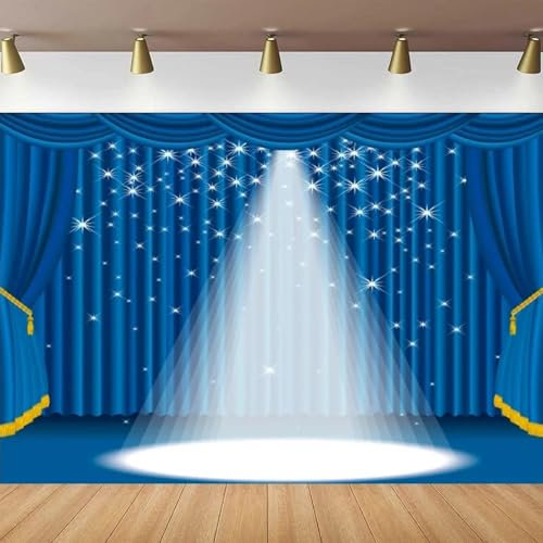 Fotografie Blau Theater Bühne Party Show Hintergrund Banner Fotostudio Requisiten Poster