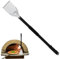 Holzkohle-Rake 31,89 Zoll abnehmbarer Pizza-Ofen-Holzkohle-Rechen für Grill mit langem Griff wärmeresistenter Pizza-Ofen-Bürstenzubehör mit Haken zum Backen von BBQ-Pinic Camping