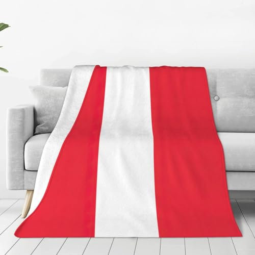 TTYDOKLA Flanelldecke mit Österreichischer Flagge, Unisex, für jedes Wetter, tragbar, für Bettwäsche, Sofa, Reisen und Camping