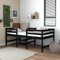 Generisch Halbhochbett Schwarz Massivholz Kiefer 90x200 cm,jiangboyue-806979