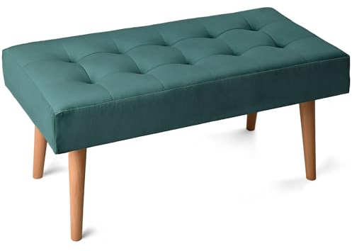 MG Design Polsterbank 45 × 90 cm in Türkis – stabiles Holzgestell, weich gepolstert, samtig-weiche Oberfläche mit dezentem Schimmer, pflegeleicht – für Wohnzimmer, Schlafzimmer & Flur