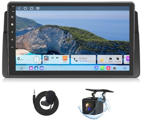 Eonon 6+64GB Android 13 Autoradio mit Bildschirm 9 Zoll GPS 4G für BMW 3er E46 Radio 1998 1999 2000 2001 2002 2003 2004 2005 2006 Wireless Carplay Android Auto Display Bluetooth Rückfahrkamera E46X6S