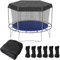 Housse d'ombrage de Trampoline, 366cm Housse de Protection Solaire pour Trampoline, Résistant aux UV, Toit Pare-Soleil pour Trampolin 6 poteaux, Accessoires Trampolin