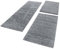 HomebyHome Bettumrandung Schlafzimmer 3 teilig Teppich Hellgrau - Waschbarer Bettumrandung Teppich Läufer Set Extra Flauschig Bettvorleger Schlafzimmer Bettset:2 St. 60x110 cm | 1 St. 80x150 cm