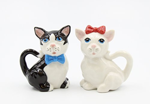 Cosmos 20758 Yin Yang Cats Salt and Pepper Set, Ceramic, Black/White