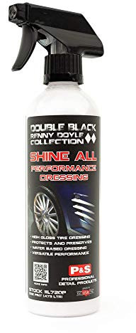 P&S Professional Detail Products Shine All Performance Apósito para neumáticos y molduras de alto brillo, a base de agua, uso interior/exterior en goma, vinilo y cuero, acabado de detalle profesional