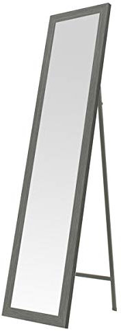 LOLAhome Espejo de pie Gris de Madera de 37x157 cm