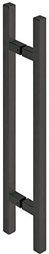 JUVA Design Stoßgriff Schiebetür Glas-Türgriff Edelstahl Türbeschlag schwarz | Stangengriff mit Länge 600 mm | Haltegriff für Glastüren & Holztüren | 1 Stangen-Griffpaar Zimmertür inkl. Schrauben
