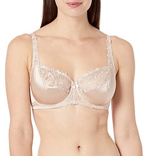 Fantasie Women's Belle Floral Lace Balcony Underwire Bra Demi, Opaque, Natural Beige, 40DD