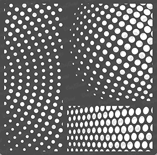 CrafTreat Stencils Pattern Halftone Circles (15 cm x 15 cm) Reusable Stencils for Painting on Wood, Canvas, Paper, Fabric, Floor, Wall and Tiles DIY Art and Craft Stencils