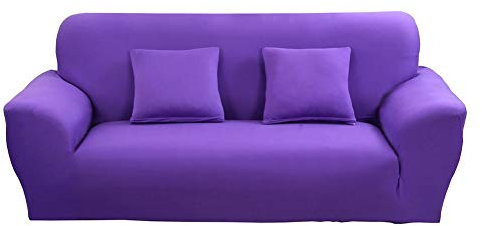 Odot Copridivano Elastico, Copridivano Salotto Protettore Imbottito Sofa Antiscivolo Ideale per Poltrone Mobili Copridivano (4 posti: 230-300 cm,Viola)