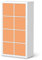 Möbelfolie selbstklebend passend für IKEA Kallax Regal 8 Türen I Möbeldeko - Möbel-Aufkleber Folie Tattoo I Wohndeko für Esszimmer und Wohnzimmer - Design: Orange Light