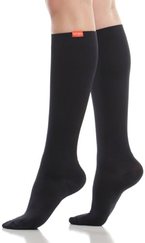 VIM & VIGR Moisture Wick Nylon 15-20 mmHg Graduated Compression Socks for Women & Men
